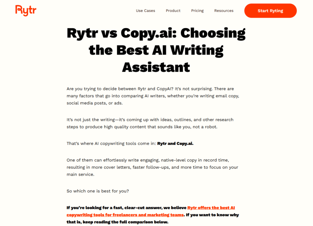 copywriter for ai platform